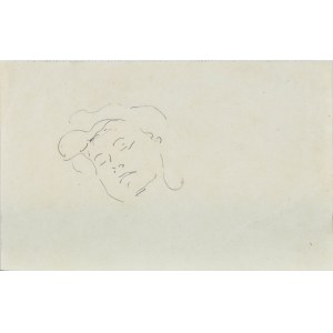 Leopold GOTTLIEB (1883-1934), Náčrt hlavy spiacej ženy