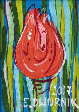 Edward Dwurnik, Tulipan czerwony, 2017