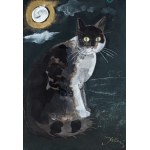 Jozef Wilkoń, Cat with the Moon, 2021