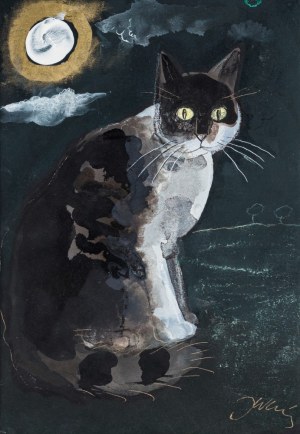 Józef Wilkoń, Kot z księżycem, 2021