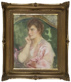 Teodor Axentowicz, Portret kobiety w różowej sukni