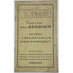 Apteka i laboratorium chemiczno - farmaceutyczne Mag. Farm. Jan Gessner