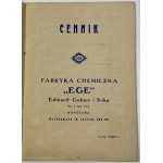 [1927] Cennik - Fabryka chemiczna EGE Edward Gobiec i S-ka