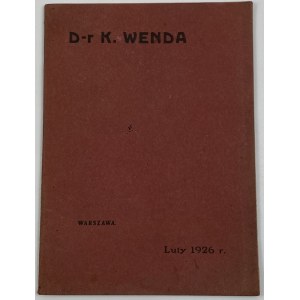 D-r K. Wenda únor 1926 Ceník velkoobchodního lékárenského zboží + Dodatek k ceníku