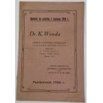 D-r K. Wenda Luty 1926 Cennik hurtowy towarów aptecznych + Dodatek do cennika