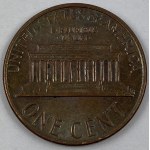 US coins: half dollar 1972 [JFK], quarter dollar 1989 [Washington], one dime 1982 [Roosevelt], five cents 1983 [Jefferson], one cent 1980 [Lincoln].