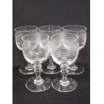 Set of five decorative sherry / port glasses