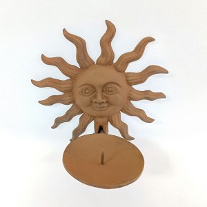 Brass wall candle holder in the form of an astrological sun