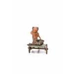 Karl Kouba, Dog pulling a wood cart (Viennese bronze), late 19th century-early 20th century.