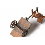 Karl Kouba, Hund, der einen Holzwagen zieht (Wiener Bronze), Ende 19. Jahrhundert - Anfang 20.