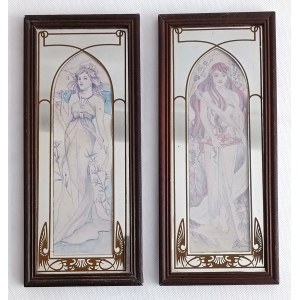 Set of two decorative pictures in Art Nouveau style