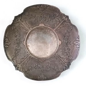Ozdobny talerzyk z nowego srebra, Christophle, Francja, koniec XIX-pocz. XX w.