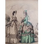 Moniteur des Dames et des Demoiselles - fashion engraving, 19th century, France.
