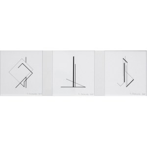 Henryk Stażewski ( 1894 - 1988 ), Geometrická kompozícia ( triptych ), 1984