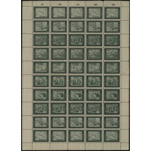 Polska, arkusz nierozciętych znaczków premiowych wartości 5 punktów, 1942-1944