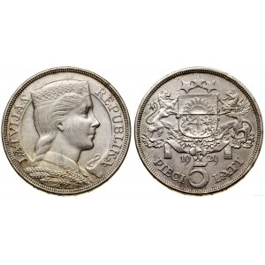 Latvia, 5 lats, 1929, London