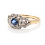 Ring with sapphire and diamonds, late 20th century.