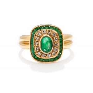 Ring with emeralds and diamonds, France, 1950s-60s.