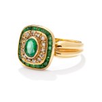 Ring with emeralds and diamonds, France, 1950s-60s.
