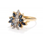 Ring with sapphires and diamonds, 2nd half of 20th century.