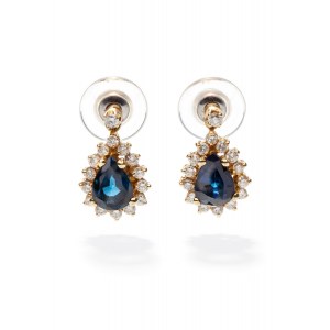 Earrings with sapphires and diamonds, 20th/20th century.
