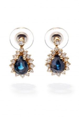 Earrings with sapphires and diamonds, 20th/20th century.