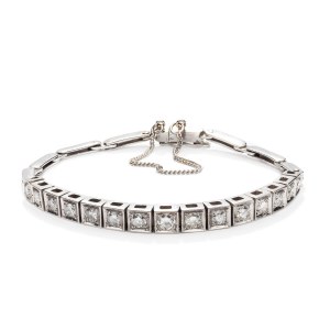 Armband mit Diamanten, ca. Mitte des 20. Jahrhunderts.