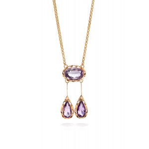 Amethyst necklace, 1940s-50s.