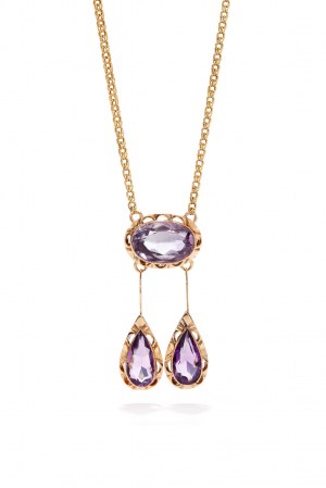 Amethyst necklace, 1940s-50s.