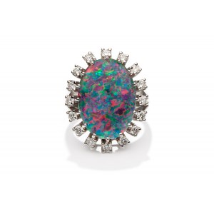 Opal ring, 2nd half of 20th century.