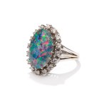 Opal ring, 2nd half of 20th century.