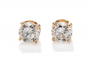 Diamond earrings, 2nd half of 20th century.
