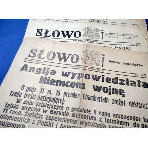 Eine Sammlung von 18 Ausgaben der Vilnius Slowa 1-17 September 1939