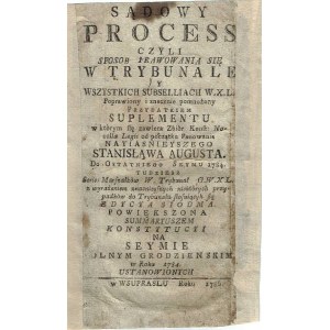 Judicial Process or the Way of Lawyering in the Court Suprasl 1786