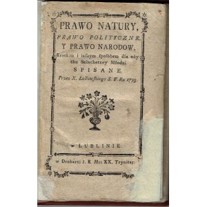 Ładowski PRAWO NATURY POLITICAL Y NARODÓW Lublin 1793