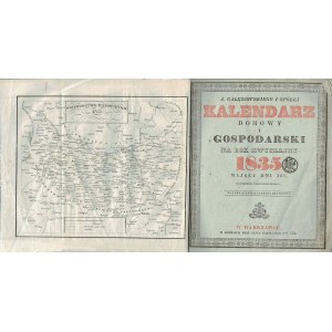 KALENDÁR DOMOWY I Gospodarski Gałęzowski na rok 1835 + Mappa Mazowieckie Województwo