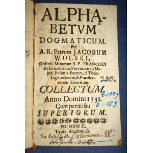 Alphabetvm Dogmaticum, Poznań 1731