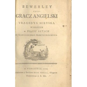 Bewerley czyli Gracz Angielski 1778