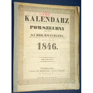 Kalendarz Powszechny Na Rok 1846
