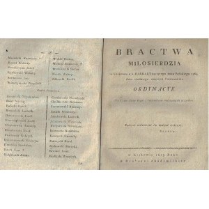 1819 Ordynacye Bractwa Miłosierdzia.. (Piotr Skarga, Bank Pobożny)