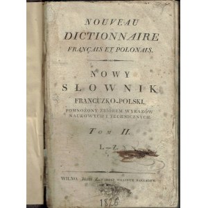 New French-Polish Dictionary. Vilnius 1826