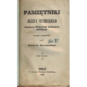 1840 Spomienky Józefa Wybického, zv. 3