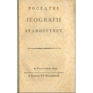 Początki Jeografii Starożytney 1815