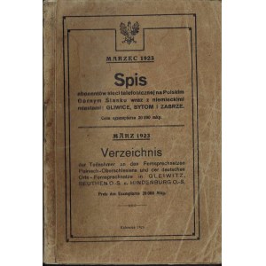 Zählung der Teilnehmer des oberschlesischen Telefonnetzes 1923