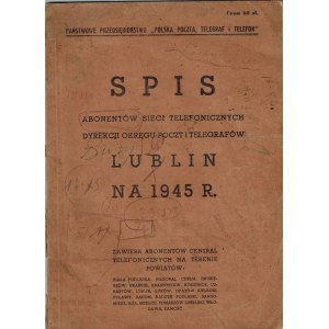 Adresár účastníkov telefónnej siete v okrese Lublin na rok 1945