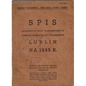Directory of telephone network subscribers of Lublin district for 1945