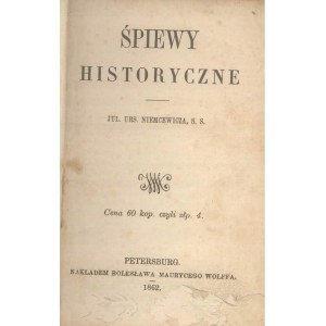 Śpiewy historyczne. Petersburg 1862 Niemcewicz