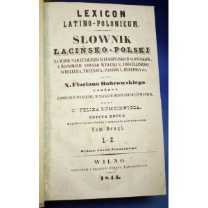 SŁOWNIK ŁACIŃSKO-POLSKI Wilno 1844 lexikón