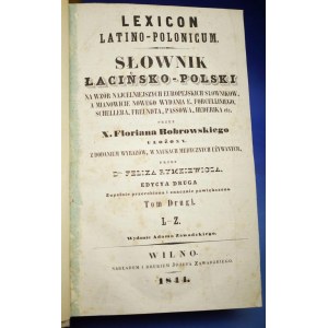 SŁOWNIK ŁACIŃSKO-POLSKI Wilno 1844 lexicon