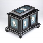 Viennese wood and enamel wedding coffer - circa 1870, signed AUGUST KLEIN